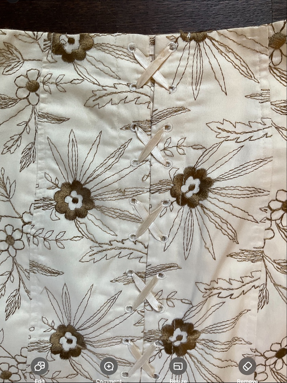 Nanette Lepore Y2K Embroidered Floral Lace-Up Pencil Skirt Size 6 - Picture 10 of 13